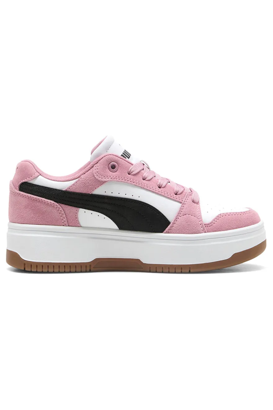 Sneakers rosa e bianche suola flatform Rebound Femme Low SD SoftFoam Puma