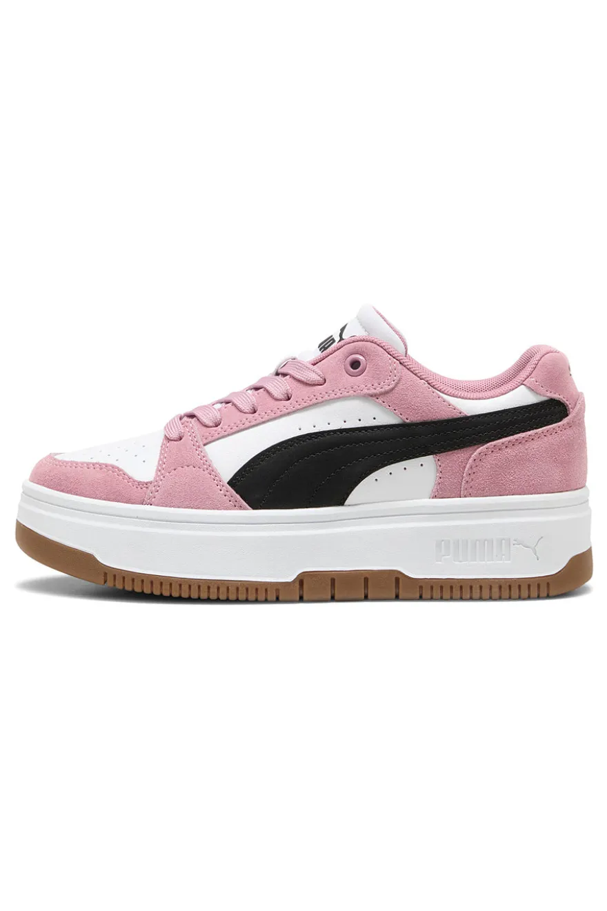 Sneakers rosa e bianche suola flatform Rebound Femme Low SD SoftFoam Puma