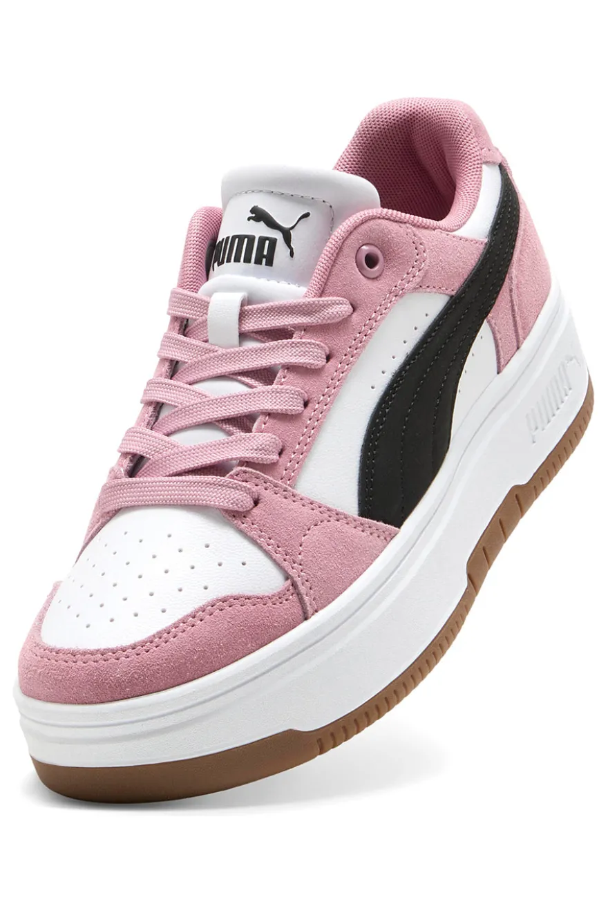 Sneakers rosa e bianche suola flatform Rebound Femme Low SD SoftFoam Puma
