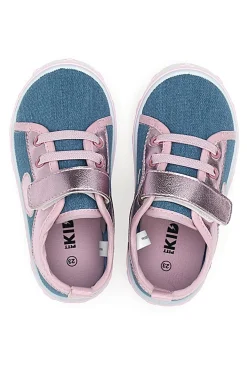 Sneakers rosa e blu con cuore Pitt kids PK2469A