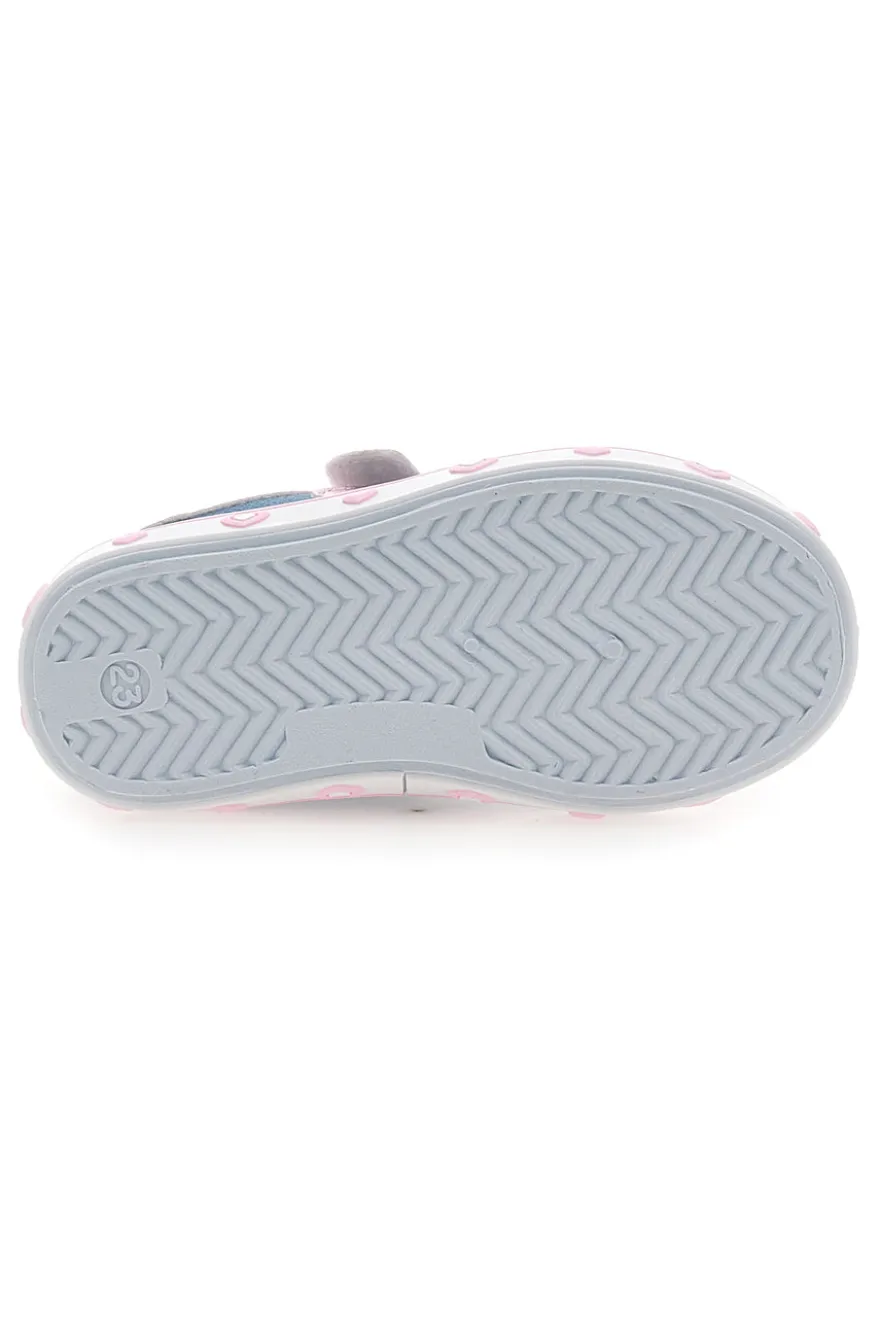 Sneakers rosa e blu con cuore Pitt kids PK2469A