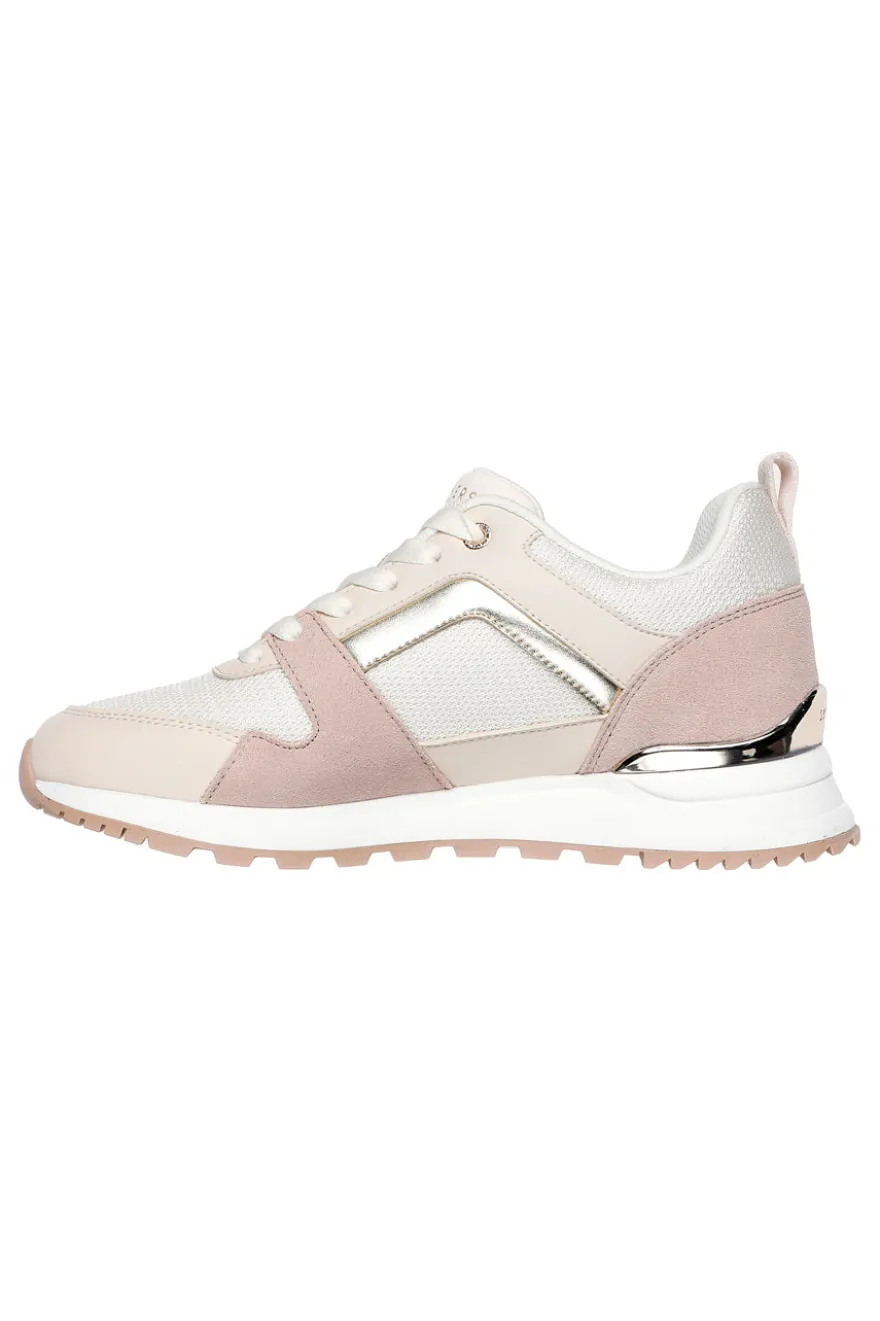 Sneakers Rosa e Oro con Tomaia in Pelle Skechers Street Runway - Posh Gal