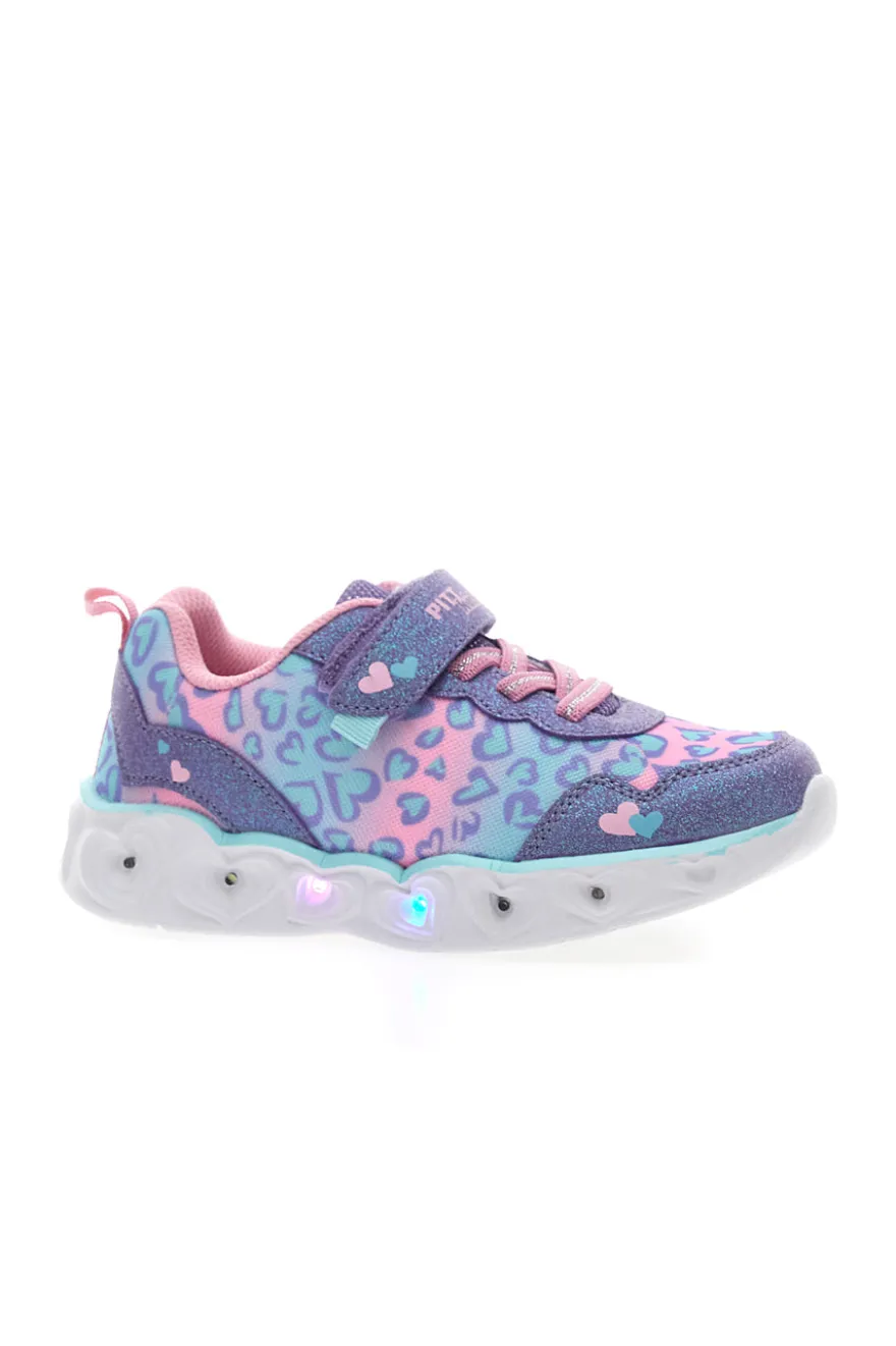 Sneakers Rosa e Viola con Velcro e Luci Integrate PITT KIDS K211270