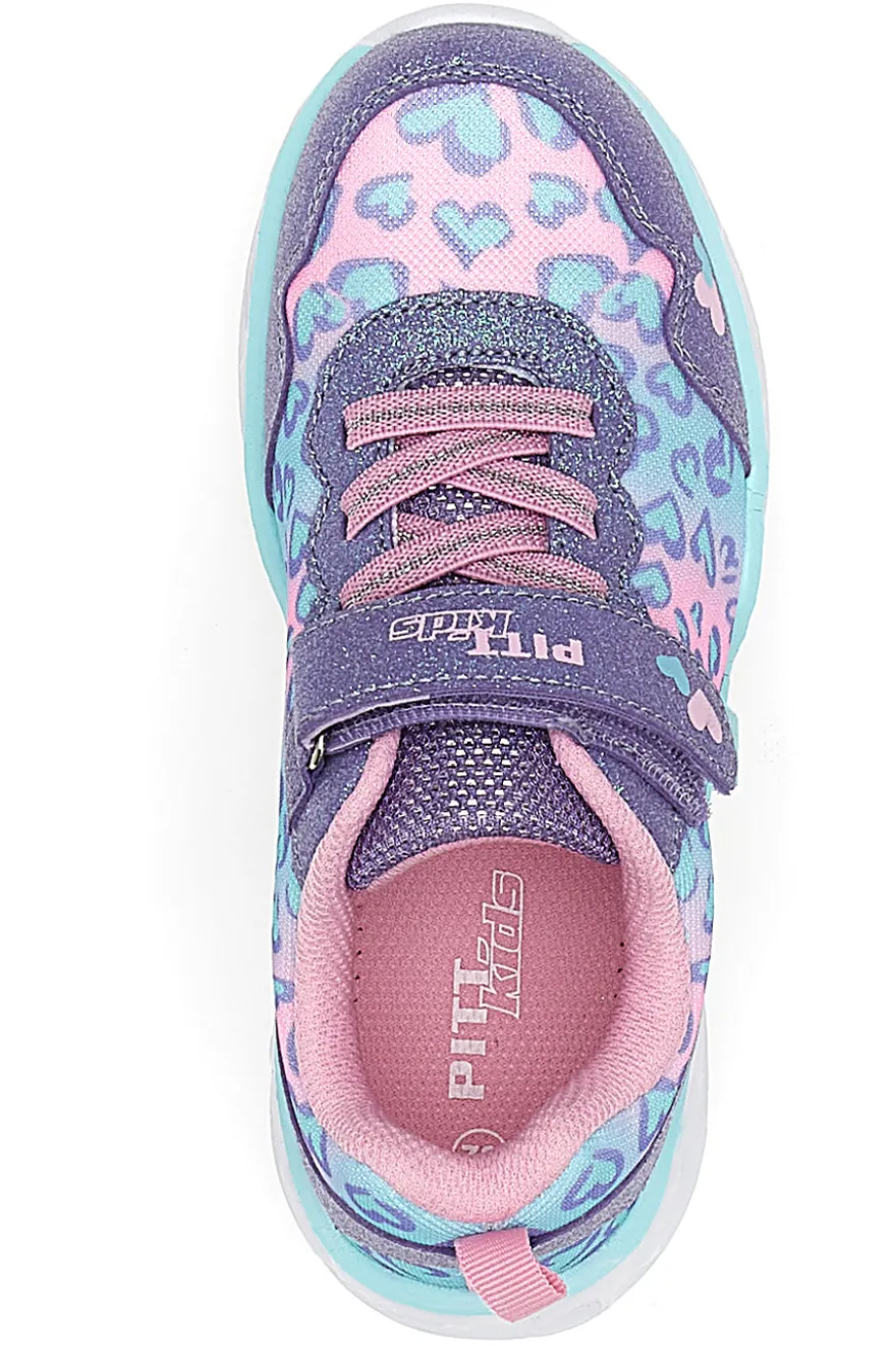 Sneakers Rosa e Viola con Velcro e Luci Integrate PITT KIDS K211270