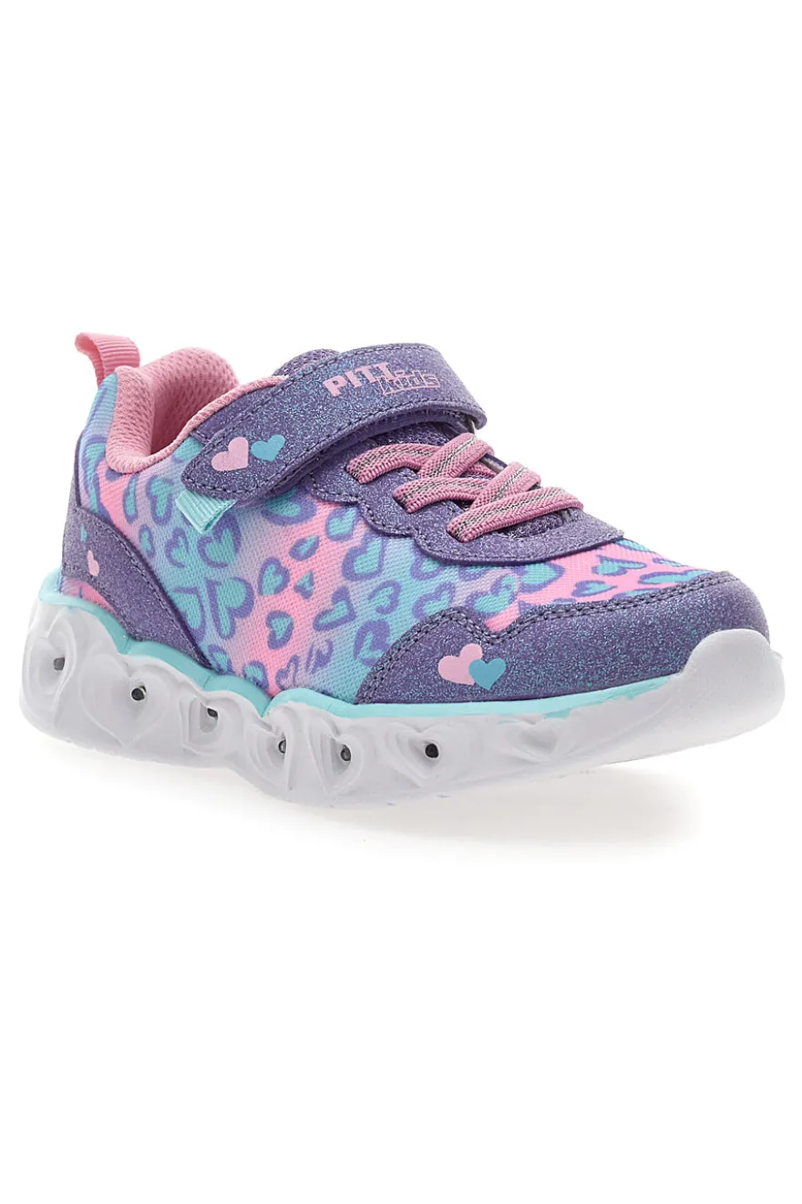 Sneakers Rosa e Viola con Velcro e Luci Integrate PITT KIDS K211270