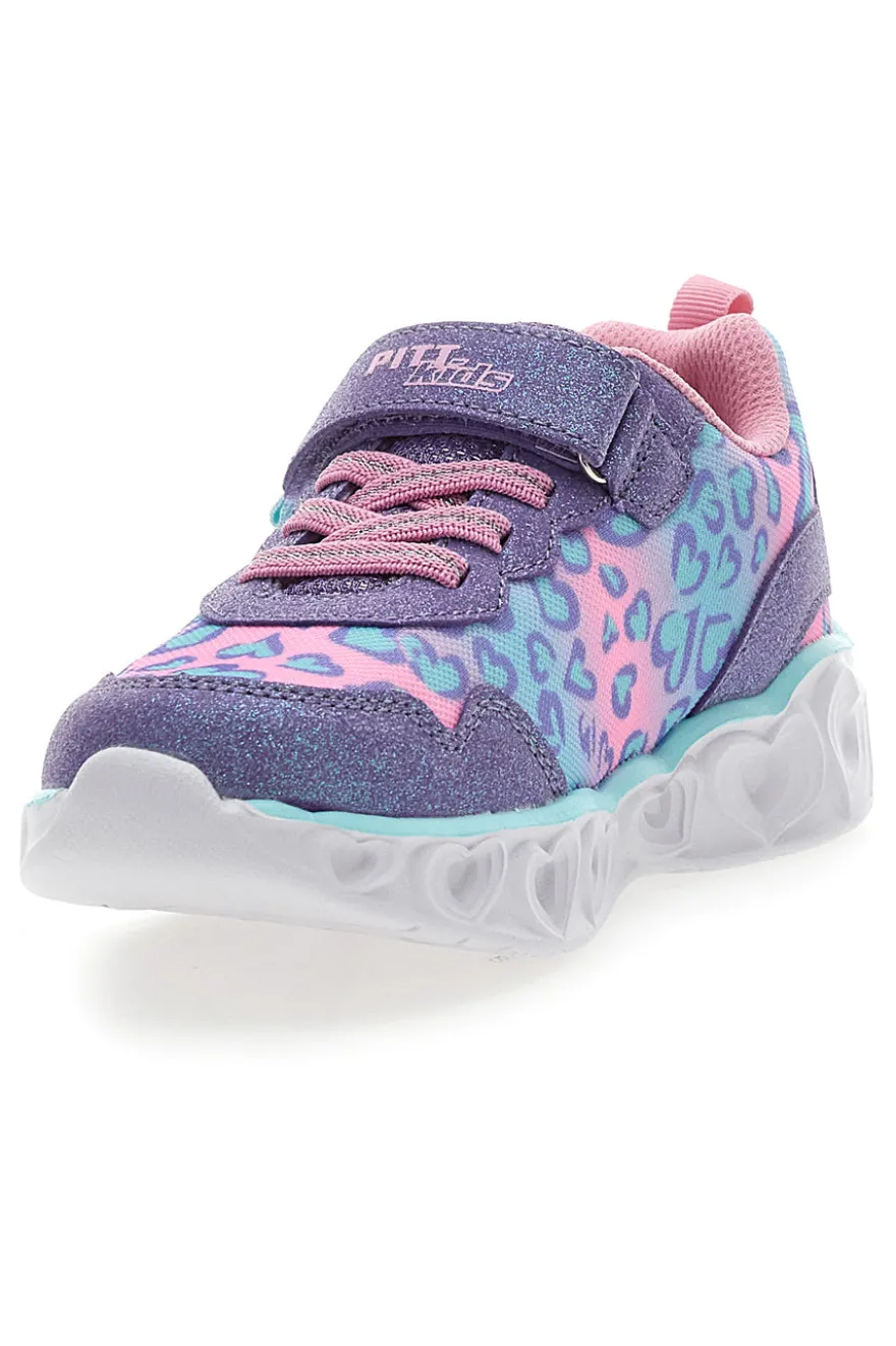 Sneakers Rosa e Viola con Velcro e Luci Integrate PITT KIDS K211270