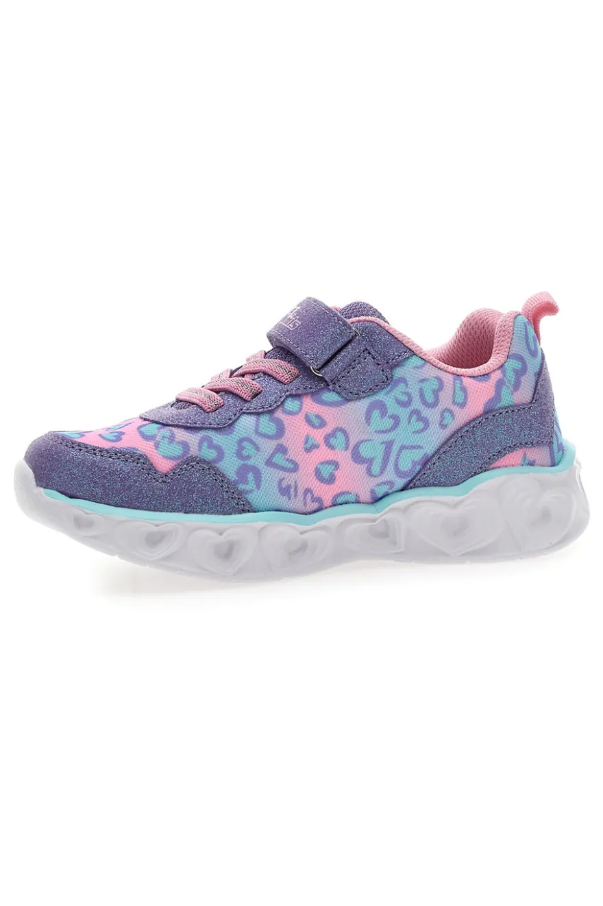 Sneakers Rosa e Viola con Velcro e Luci Integrate PITT KIDS K211270