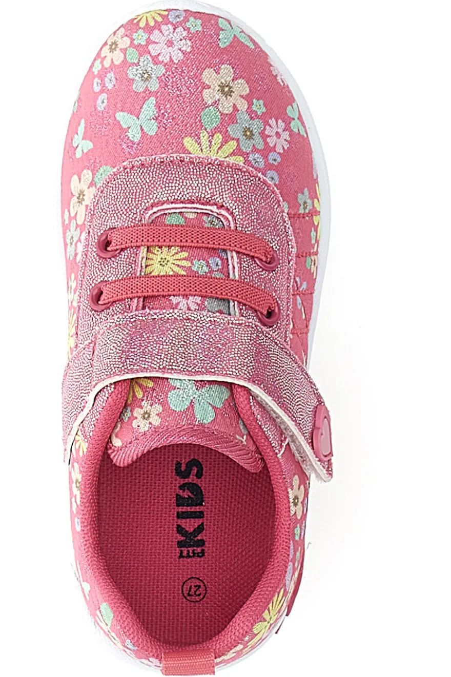 Sneakers rosa fantasia floreale primi passi Pitt kids PK1391G