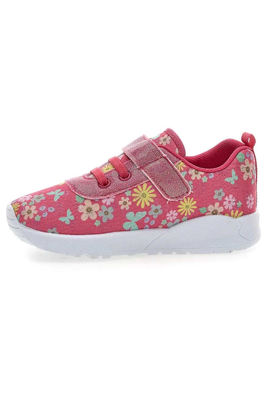 Sneakers rosa fantasia floreale primi passi Pitt kids PK1391G