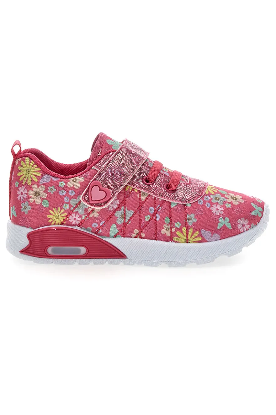 Sneakers rosa fantasia floreale primi passi Pitt kids PK1391G