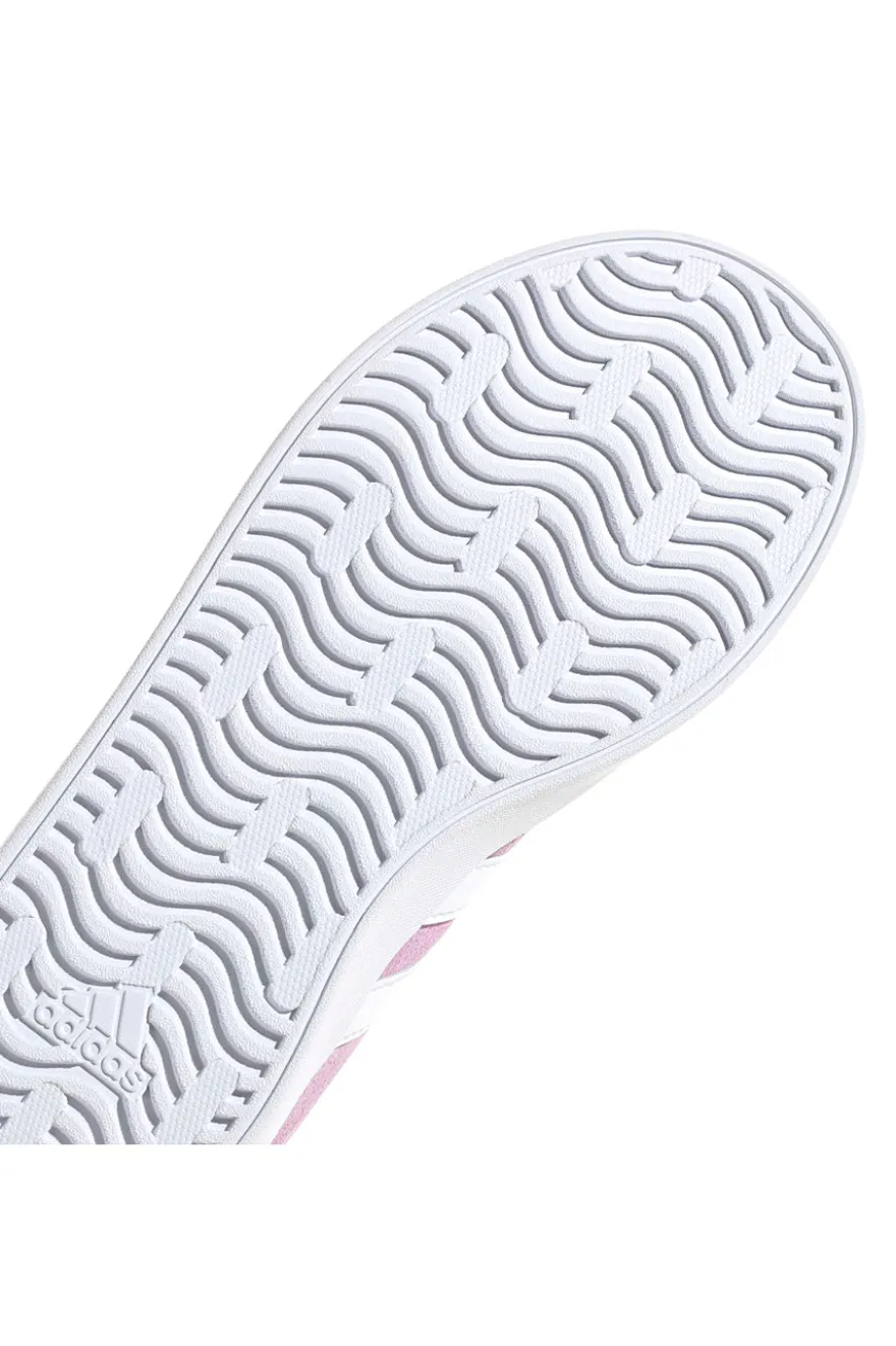 Sneakers rosa in suede con strisce bianche Adidas VL Court 3.0 K