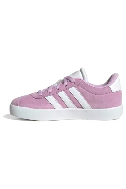 Sneakers rosa in suede con strisce bianche Adidas VL Court 3.0 K