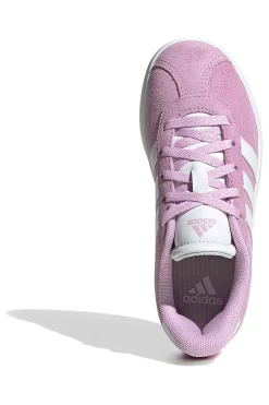 Sneakers rosa in suede con strisce bianche Adidas VL Court 3.0 K