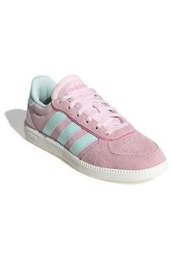Sneakers rosa in suede con strisce azzurre e suola preformata Adidas Breaknet Sleek J
