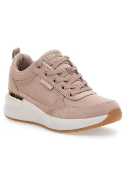 Sneakers rosa nude con zeppa e dettagli metallici Skechers Billion 2 Prissy N Plush
