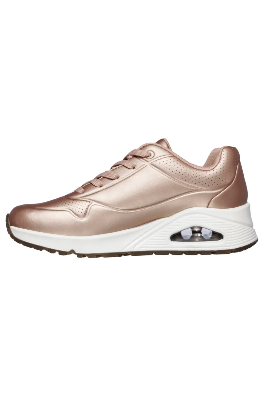 Sneakers Rose Gold Con Skechers Air-Cooled Memory Foam cushioned comfort insole Skechers Street Uno - Rose Bold