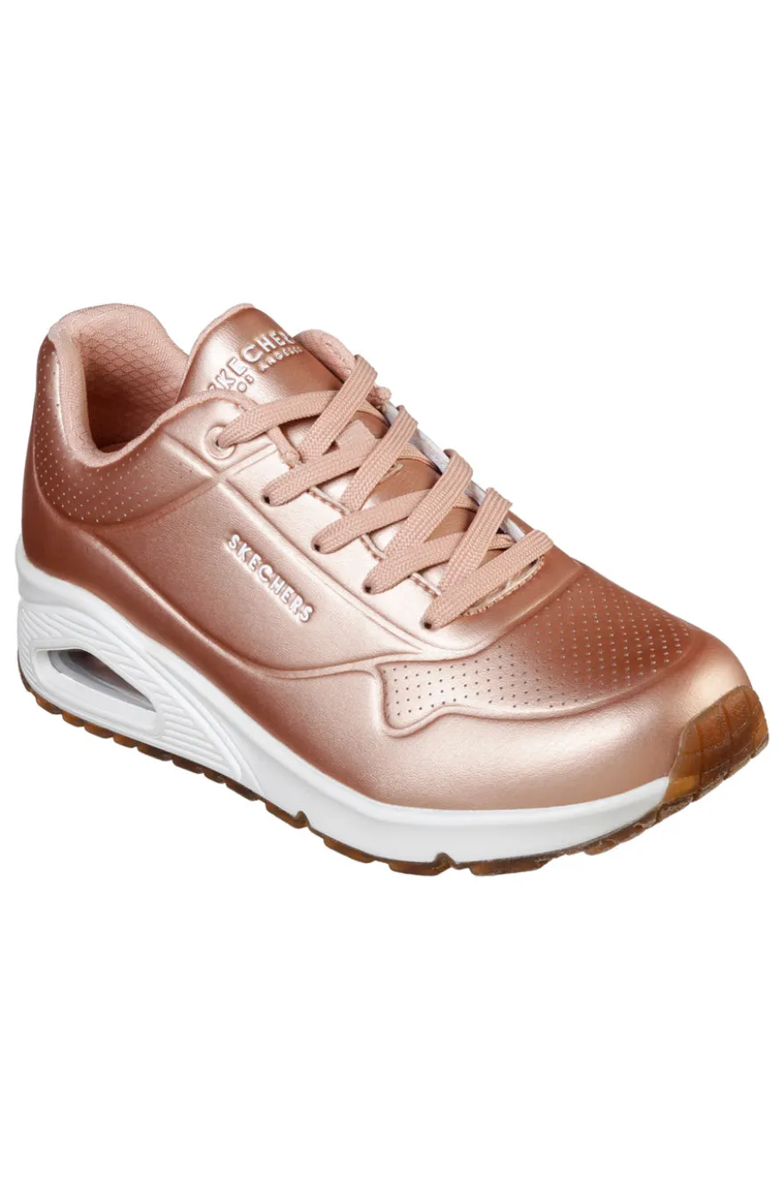 Sneakers Rose Gold Con Skechers Air-Cooled Memory Foam cushioned comfort insole Skechers Street Uno - Rose Bold