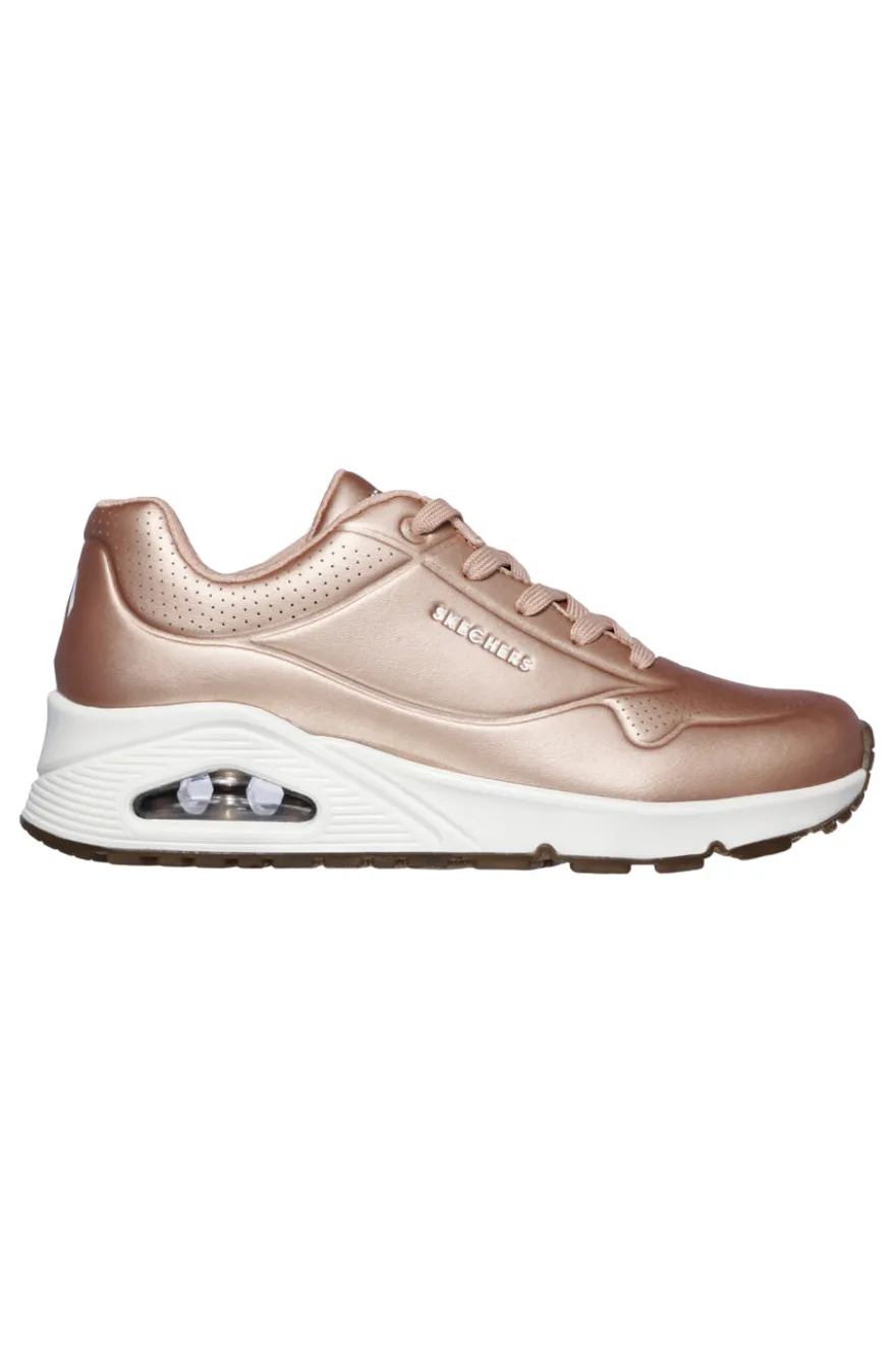 Sneakers Rose Gold Con Skechers Air-Cooled Memory Foam cushioned comfort insole Skechers Street Uno - Rose Bold