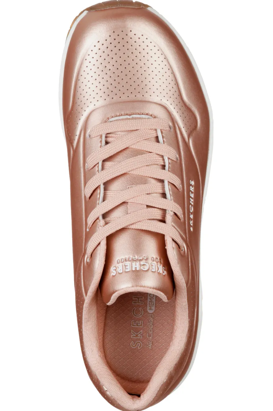 Sneakers Rose Gold Con Skechers Air-Cooled Memory Foam cushioned comfort insole Skechers Street Uno - Rose Bold