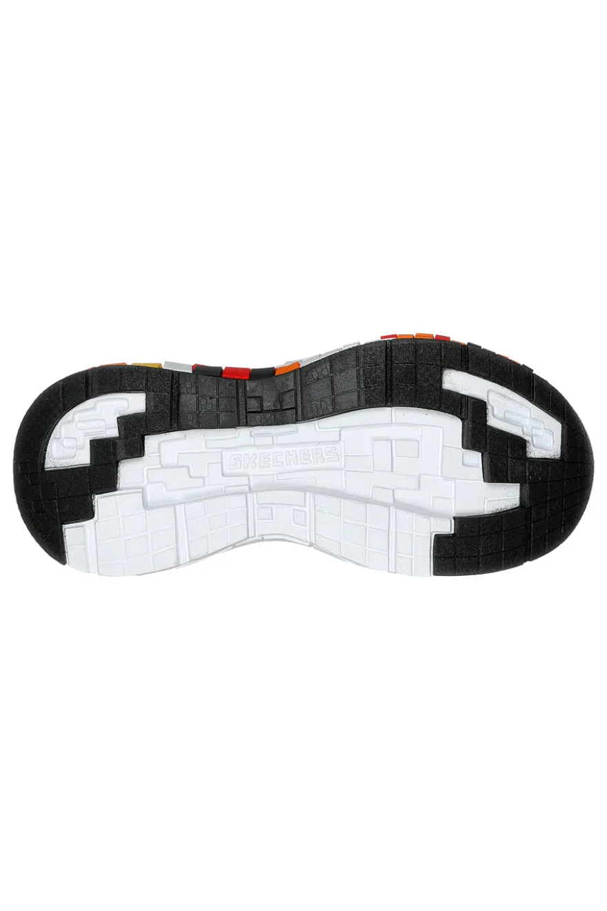 Sneakers rosse con dettagli pixelati e luci Skechers Mega-Craft 3