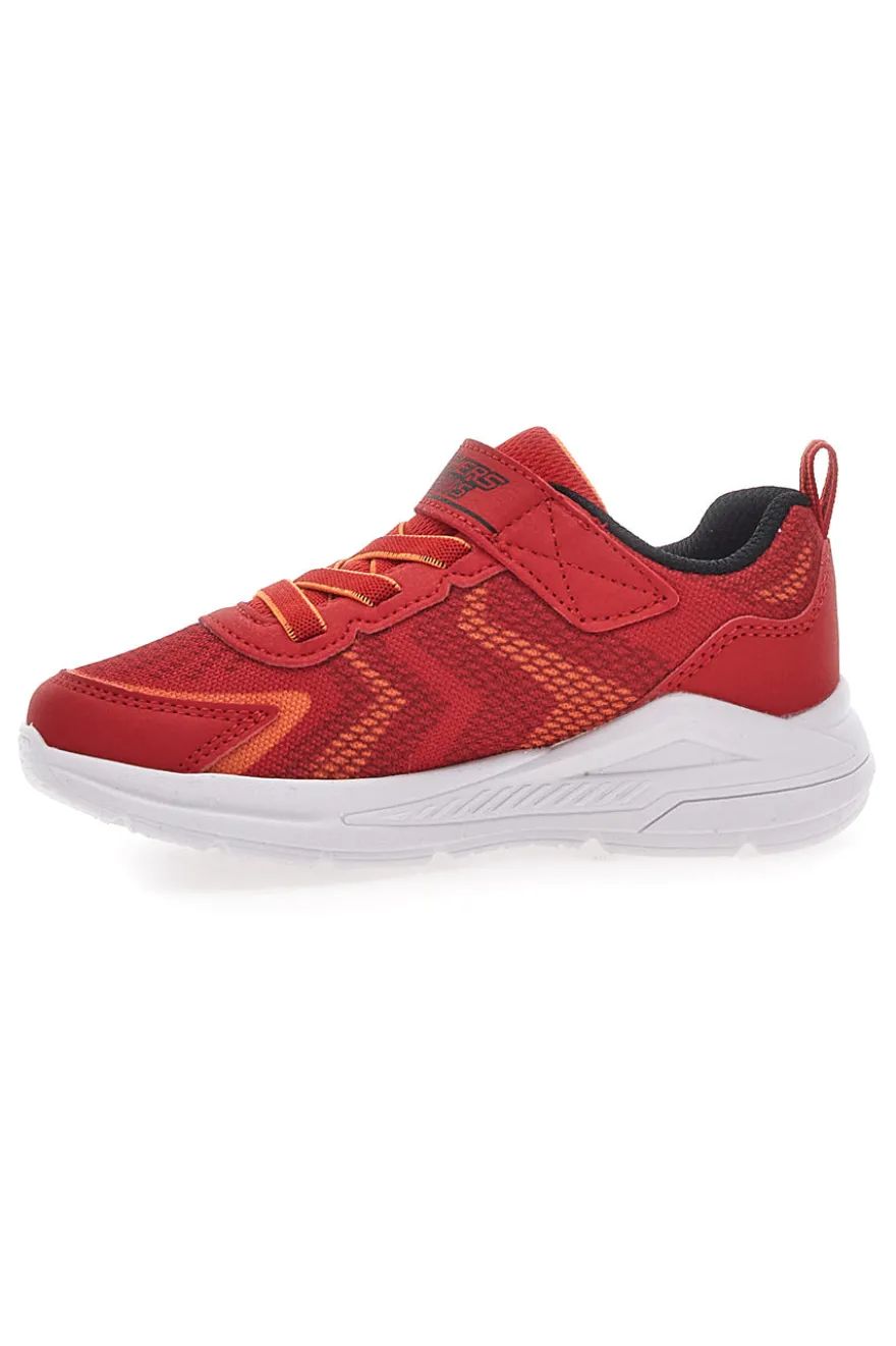 Sneakers Rosse Con Luci Colorate e Strappo in Velcro SKECHERS S LIGHT TRI-NAMICS