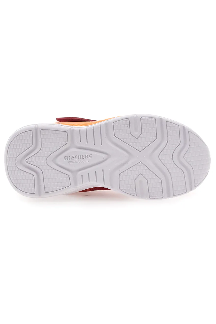Sneakers Rosse Con Luci Colorate e Strappo in Velcro SKECHERS S LIGHT TRI-NAMICS
