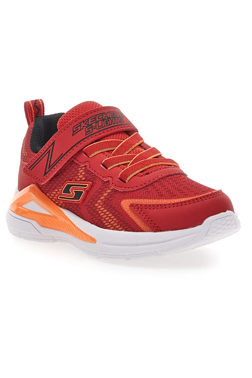 Sneakers Rosse Con Luci Colorate e Strappo in Velcro SKECHERS S LIGHT TRI-NAMICS