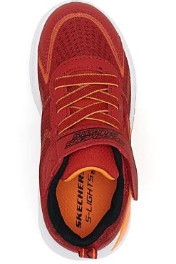 Sneakers Rosse Con Luci Colorate e Strappo in Velcro SKECHERS S LIGHT TRI-NAMICS