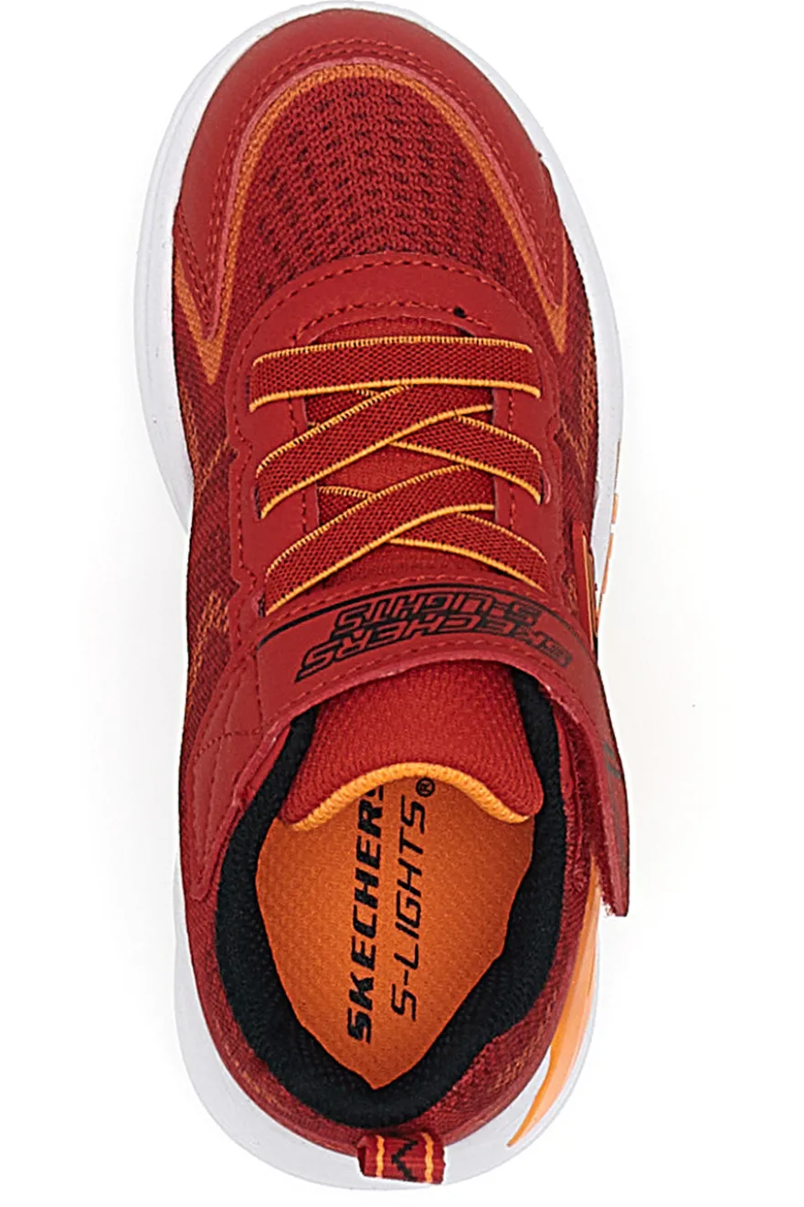 Sneakers Rosse Con Luci Colorate e Strappo in Velcro SKECHERS S LIGHT TRI-NAMICS