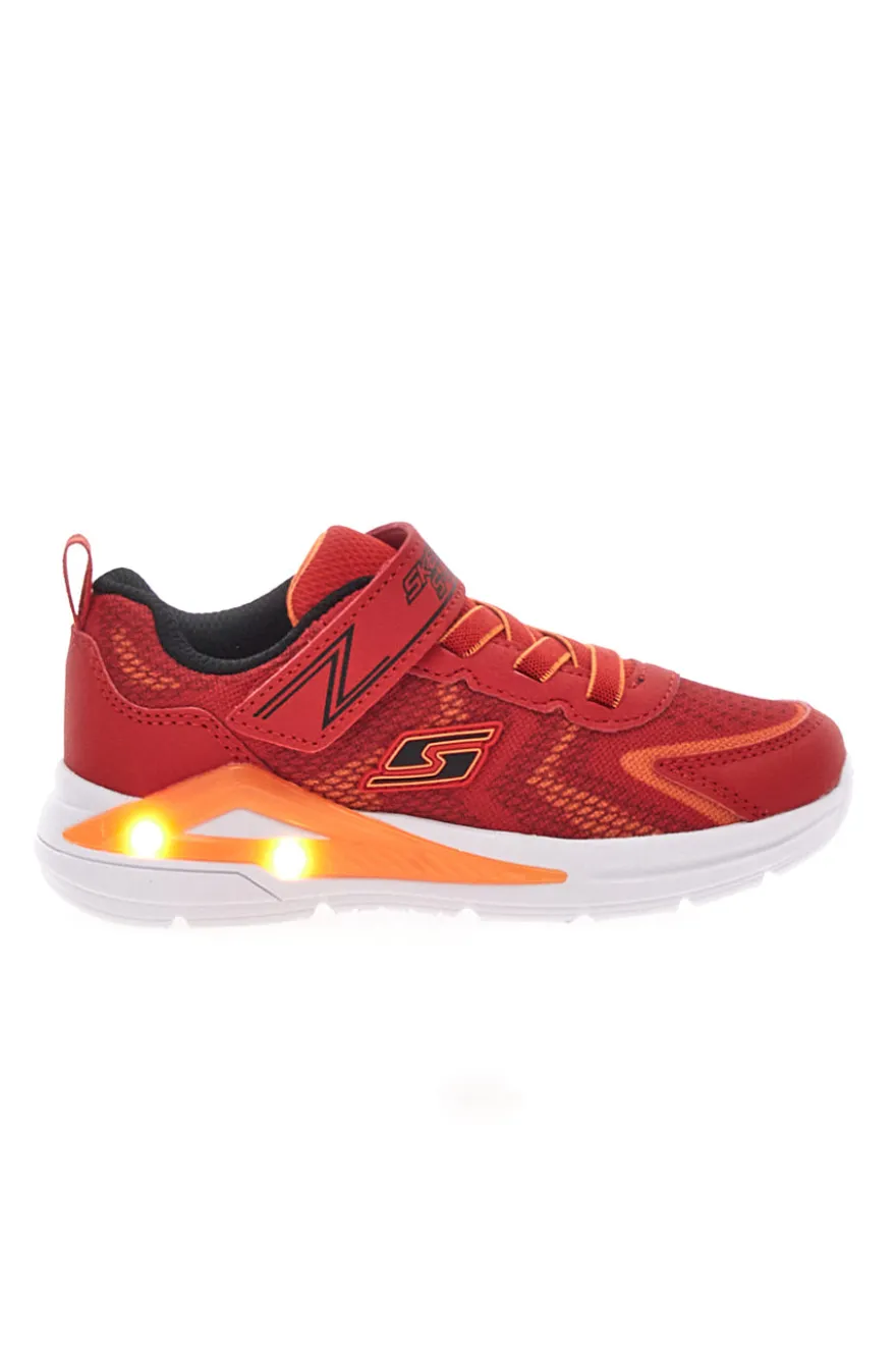 Sneakers Rosse Con Luci Colorate e Strappo in Velcro SKECHERS S LIGHT TRI-NAMICS