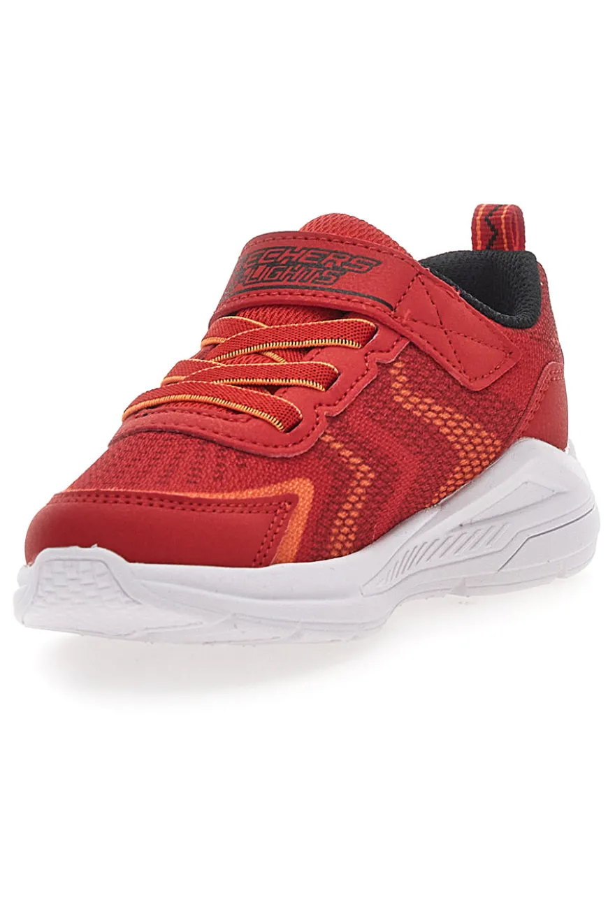 Sneakers Rosse Con Luci Colorate e Strappo in Velcro SKECHERS S LIGHT TRI-NAMICS