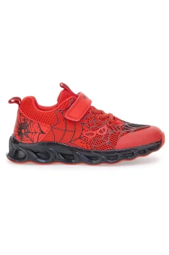 Sneakers rosse con luci e velcro PITT KIDS K23581