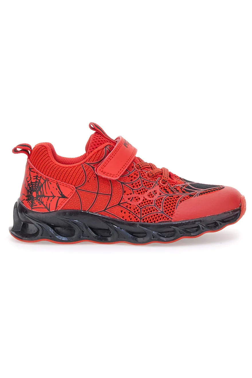 Sneakers rosse con luci e velcro PITT KIDS K23581