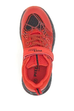 Sneakers rosse con luci e velcro PITT KIDS K23581