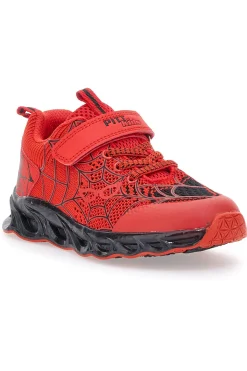 Sneakers rosse con luci e velcro PITT KIDS K23581