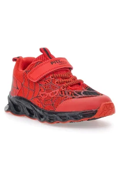 Sneakers rosse con luci e velcro PITT KIDS K23581