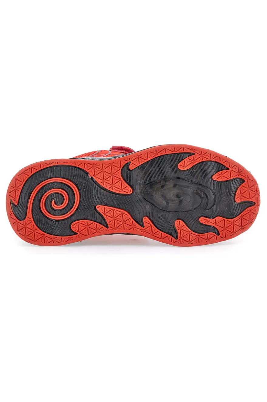 Sneakers rosse con luci e velcro PITT KIDS K23581