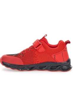 Sneakers rosse con luci e velcro PITT KIDS K23581