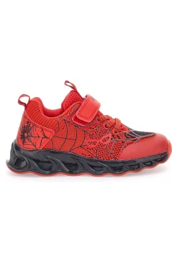 Sneakers Rosse con Ragnatela e Luci Pitt Kids K23581