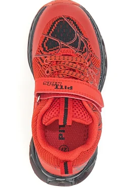 Sneakers Rosse con Ragnatela e Luci Pitt Kids K23581