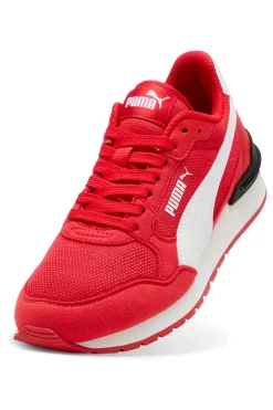 Sneakers rosse e bianche in mesh Puma ST Runner v4 Mesh Jr