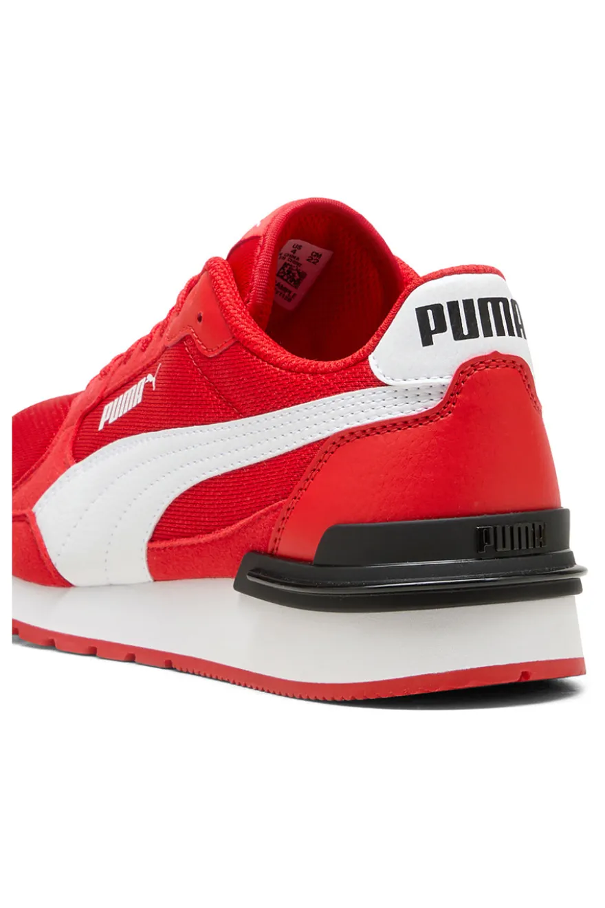 Sneakers rosse e bianche in mesh Puma ST Runner v4 Mesh Jr