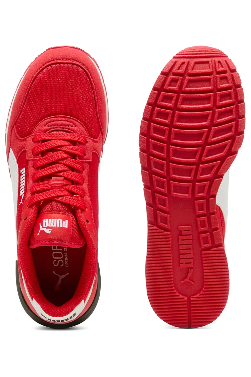 Sneakers rosse e bianche in mesh Puma ST Runner v4 Mesh Jr