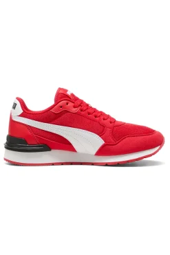Sneakers rosse e bianche in mesh Puma ST Runner v4 Mesh Jr