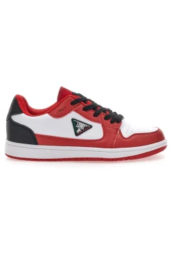 Sneakers rosse e bianche con lacci neri LEONE M075S9LOW