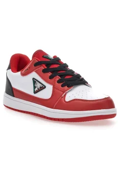 Sneakers rosse e bianche con lacci neri LEONE M075S9LOW