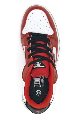 Sneakers rosse e bianche con lacci neri LEONE M075S9LOW
