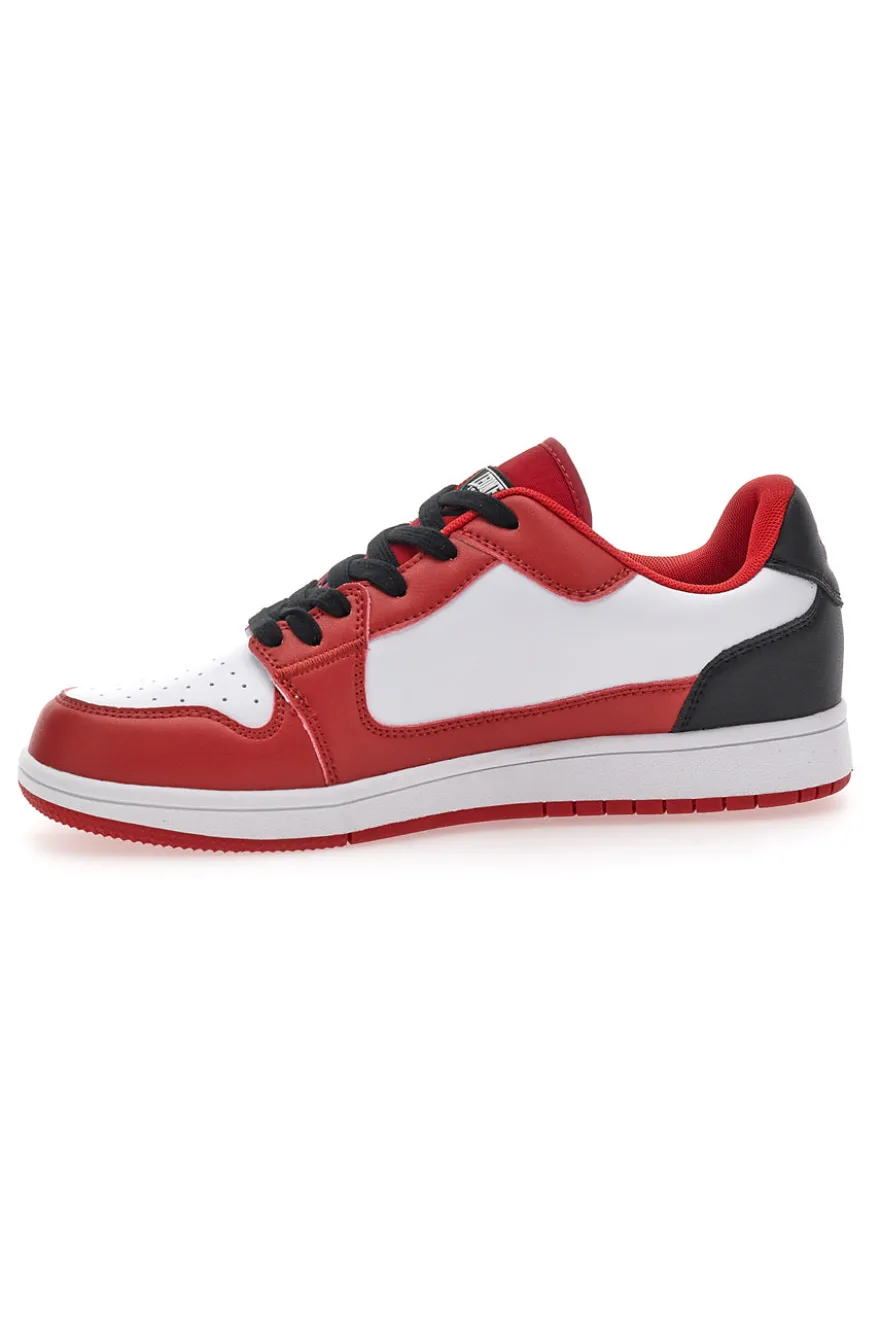 Sneakers rosse e bianche con lacci neri LEONE M075S9LOW