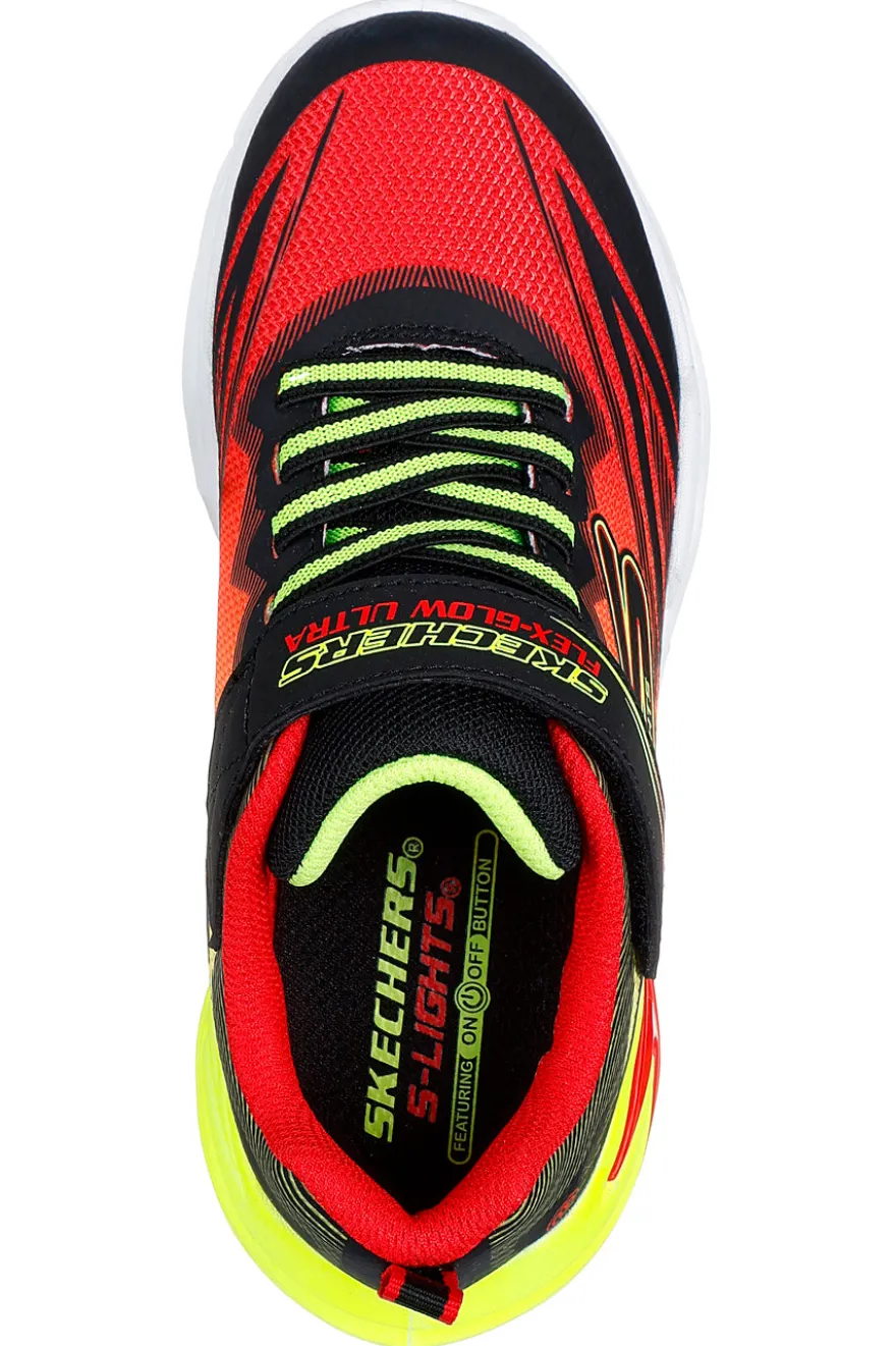 Sneakers Rosse e Nere Con Luci Colorate Skechers S-Lights: Flex-Glow Ultra