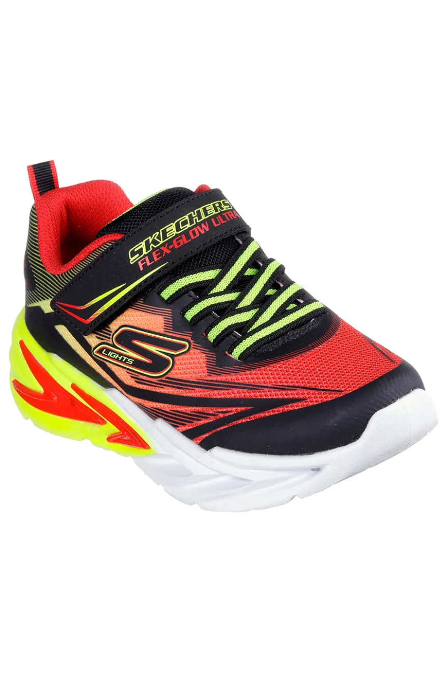 Sneakers Rosse e Nere Con Luci Colorate Skechers S-Lights: Flex-Glow Ultra